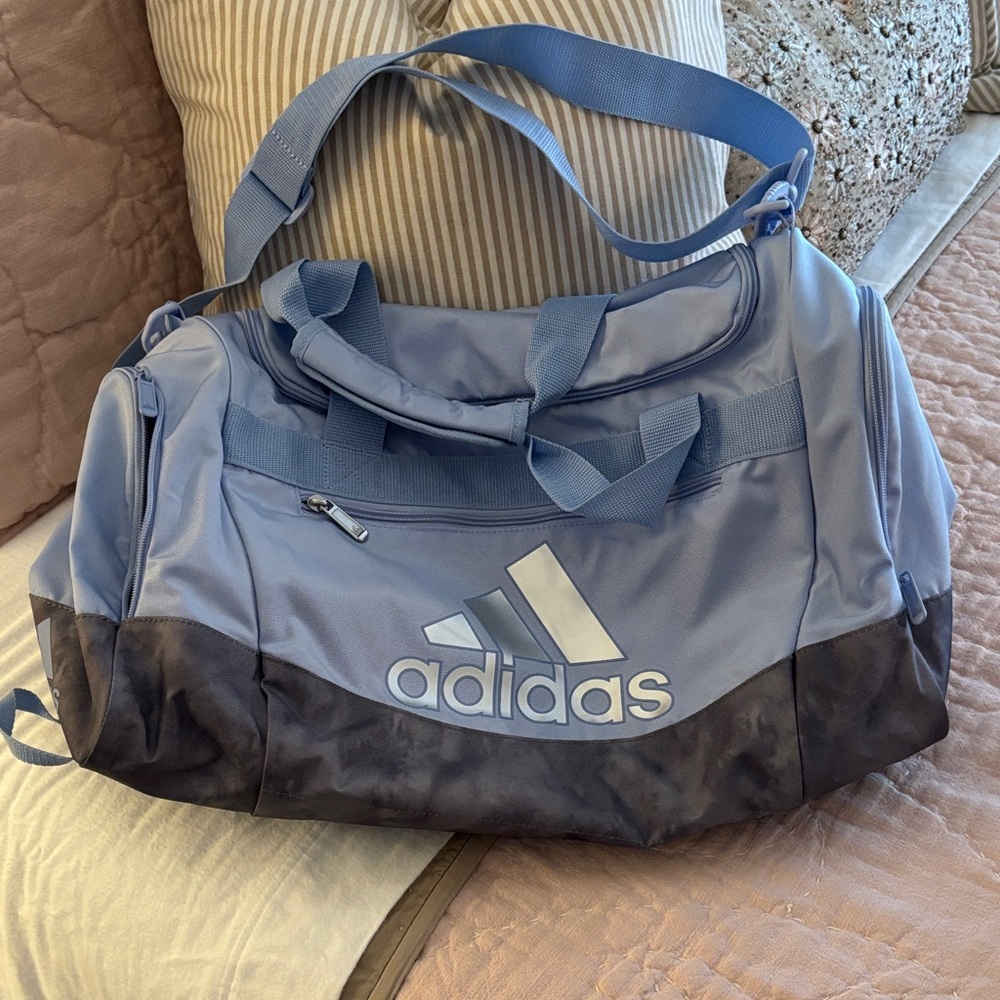 Adidas Light Blue and Dark Gray Duffel Bag